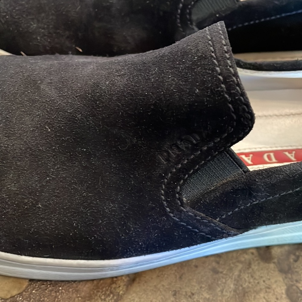 Prada black suede slip on sneakers - Picture 3 of 4